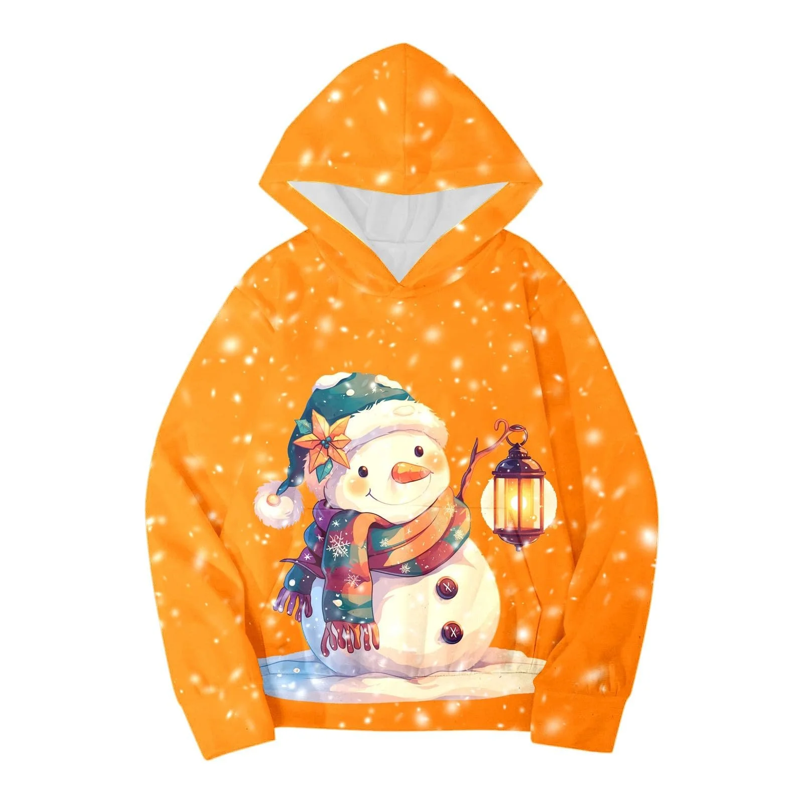 Джемпер Рождественский Для мальчиков и девочек Осень-Зима Рождественская тематика Снеговик Худи с длинными рукавами Теплый и Удобный Пальто, фото №2