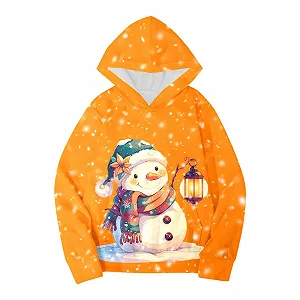 Джемпер Рождественский Для мальчиков и девочек Осень-Зима Рождественская тематика Снеговик Худи с длинными рукавами Теплый и Удобный Пальто synthetic.ua - Фото 1