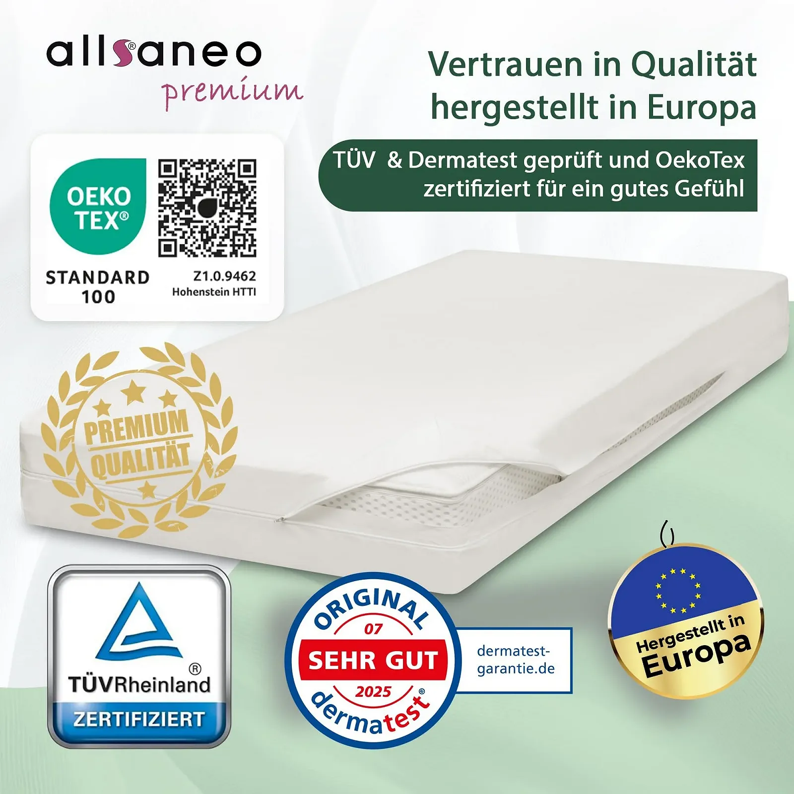 Чохол на матрац allsaneo Premium для алергіків 90 x 200 x 16 см, фото №5 Чохол на матрац allsaneo Premium для алергіків 90 x 200 x 16 см, фото №5