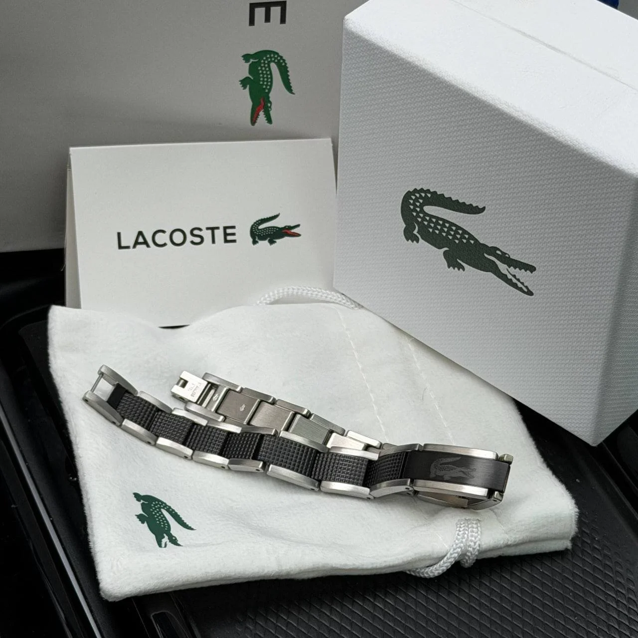 Браслет Lacoste Metropole Bracelet Silver, Black, фото №1