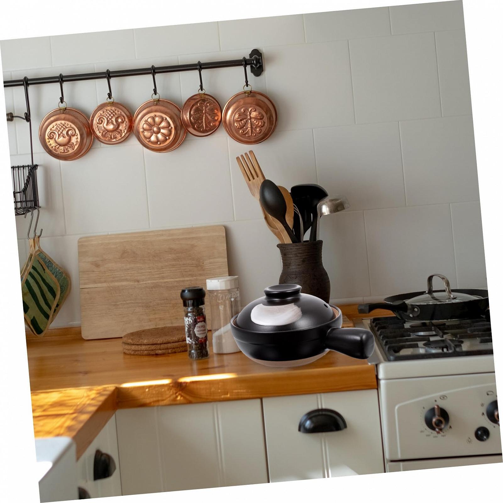 Кастрюля керамическая малая с крышкой термостойкая, фото №7