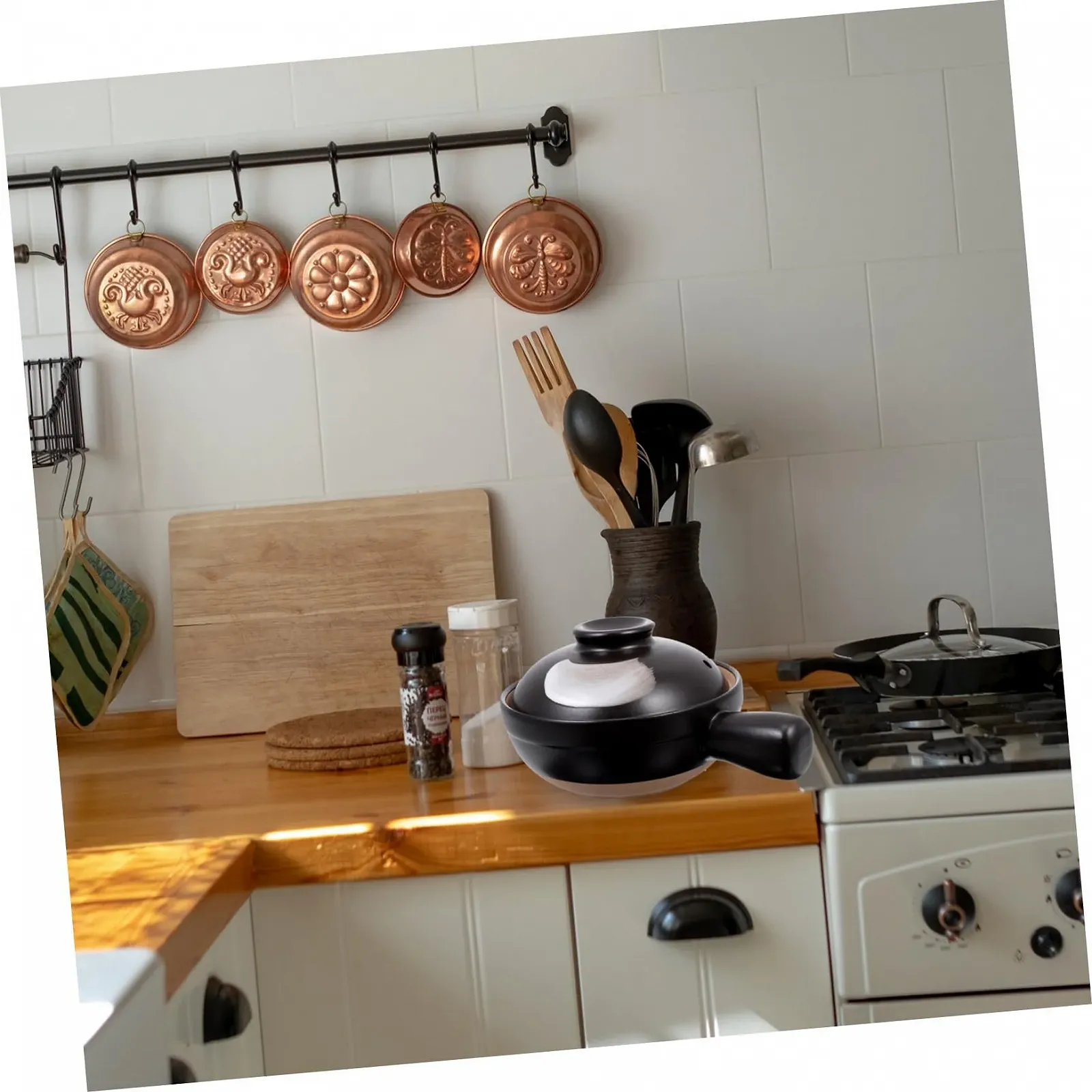 Ківш керамічний з кришкою термостійкий, фото №7