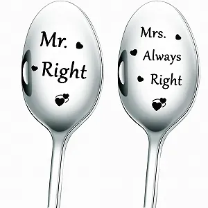 Ложка Кавова Mr. Right Mrs. Always Right Нержавіюча сталь - Фото 1
