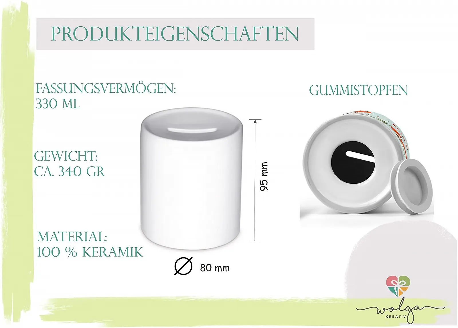 Скарбничка керамічна персоналізована з ім'ям та датою народження, фото №2
