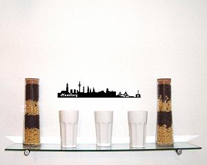 Наклейка на стіну Hamburg Skyline 30 x 6 см Чорна synthetic.ua - Фото 1