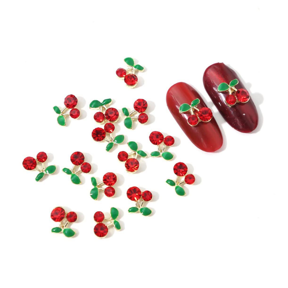 Прикраса для манікюру minkissy, 128 шт, у формі вишень, блискучі, фото №5