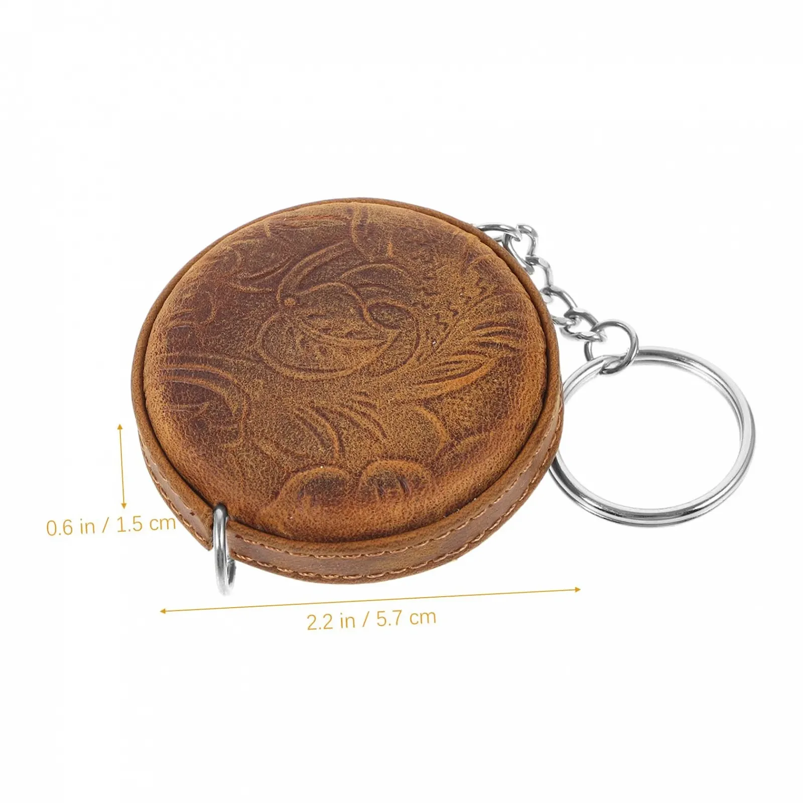 Holibanna Міні кишенькова шкіряна рулетка з кільцем для ключів 1,5 м, фото №9