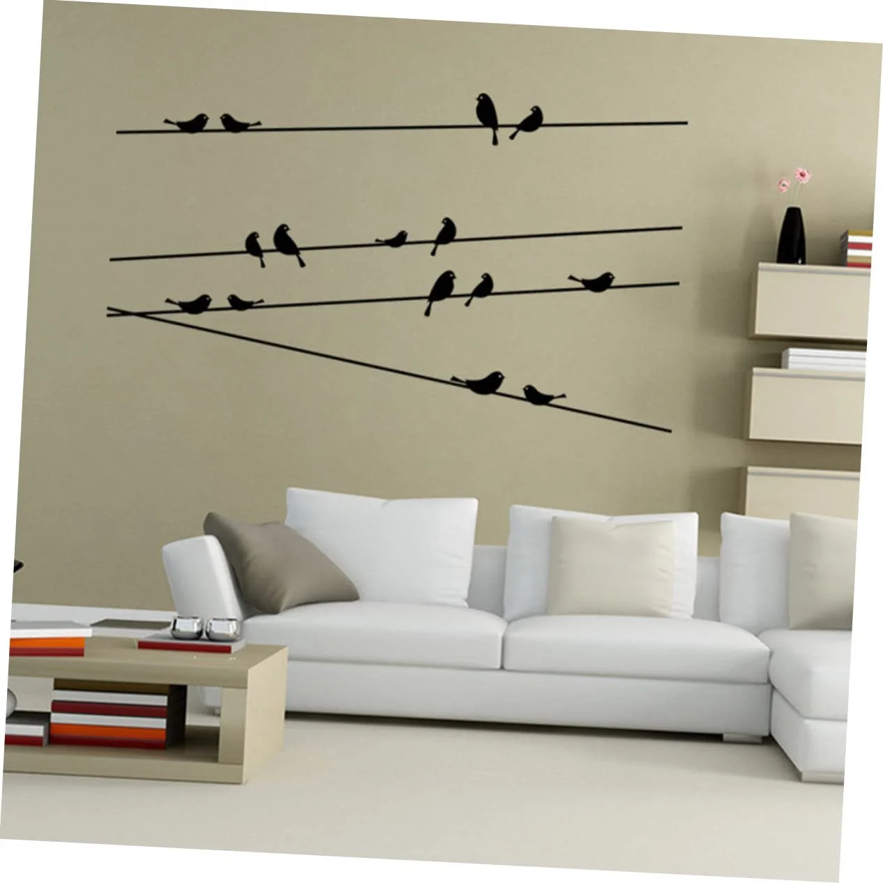 Наклейка на стіну OSALADI Птахи на дроті PVC, фото №4