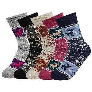 Шкарпетки Wool Жіночі Різдвяні Теплі Зимові, 5 пар - Фото 1