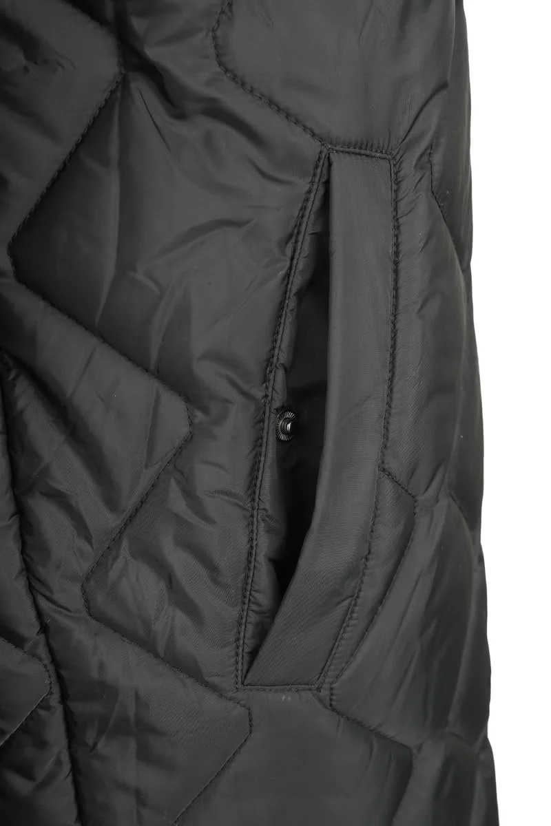 Жіноче пальто Black Premium by EMP стьобане ромбами чорного кольору, фото №3