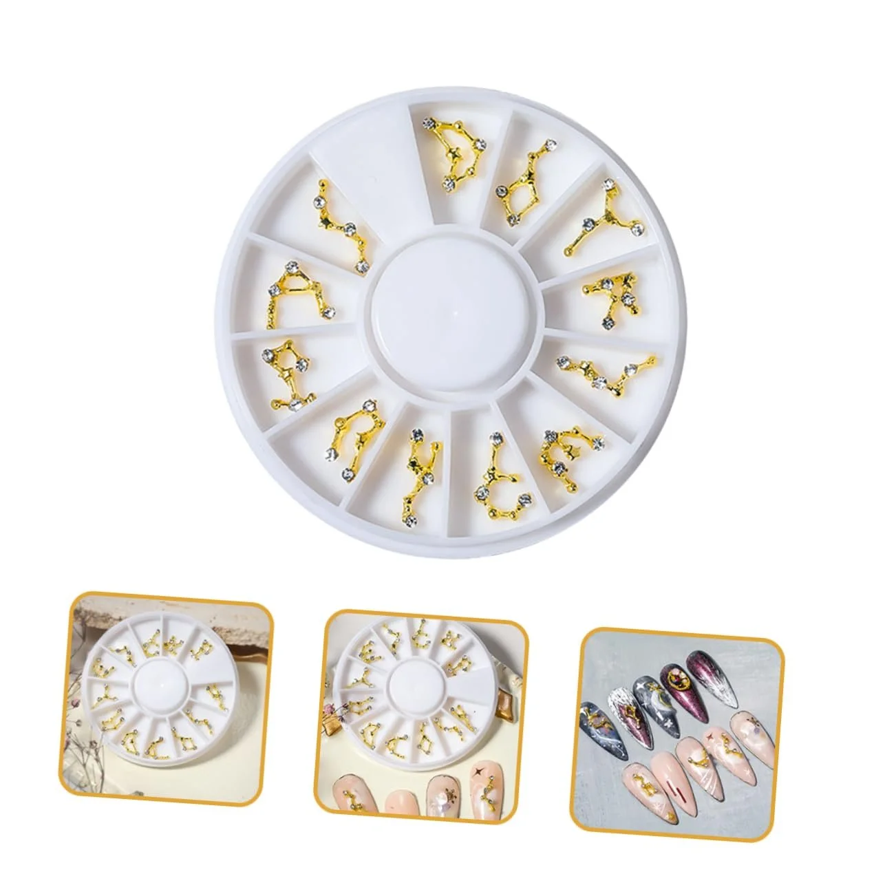Стразы для ногтей 3D Металлические украшения для дизайна ногтей, 3 коробки, знаки зодиака, фото №9 Стразы для ногтей 3D Металлические украшения для дизайна ногтей, 3 коробки, знаки зодиака, фото №9