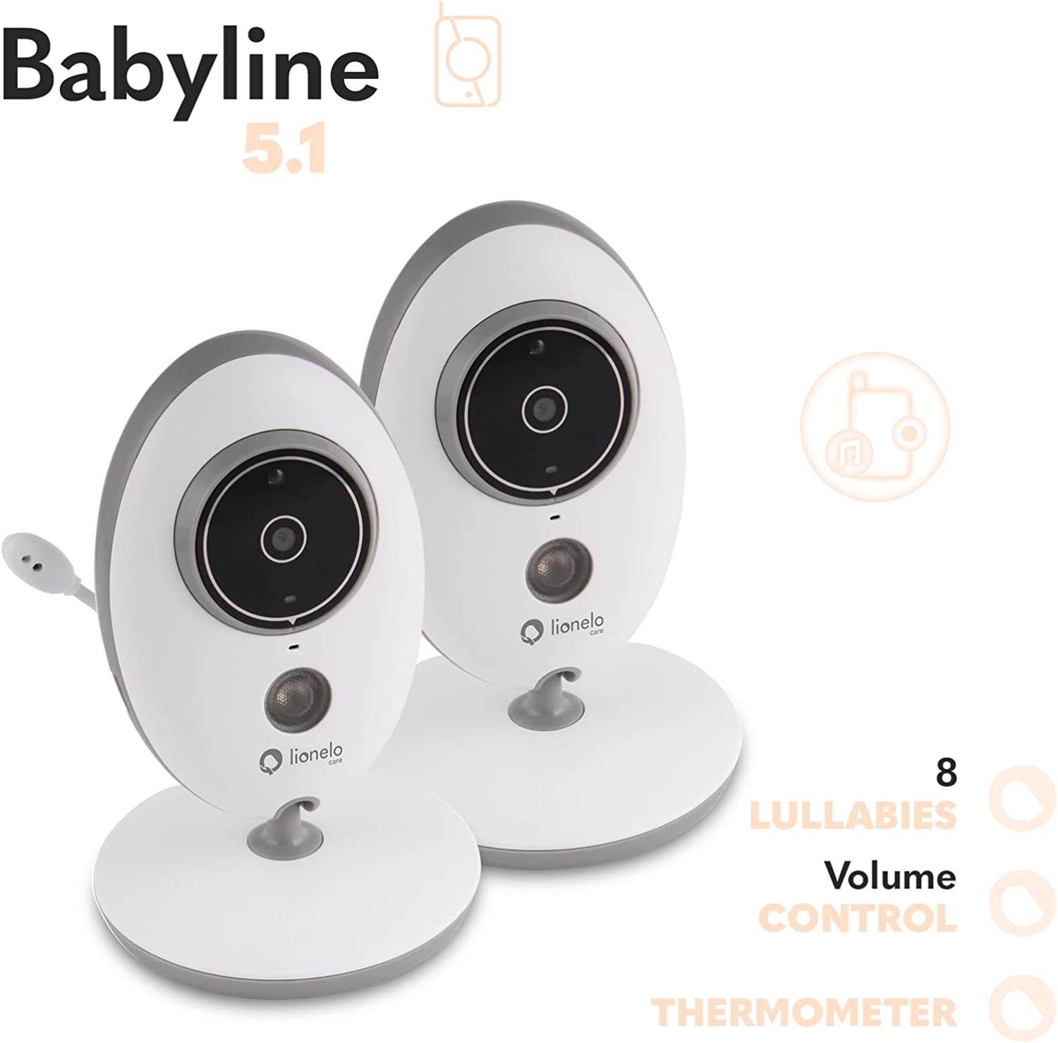 Видеоняня Lionelo Babyline 5.1 белый, фото №6