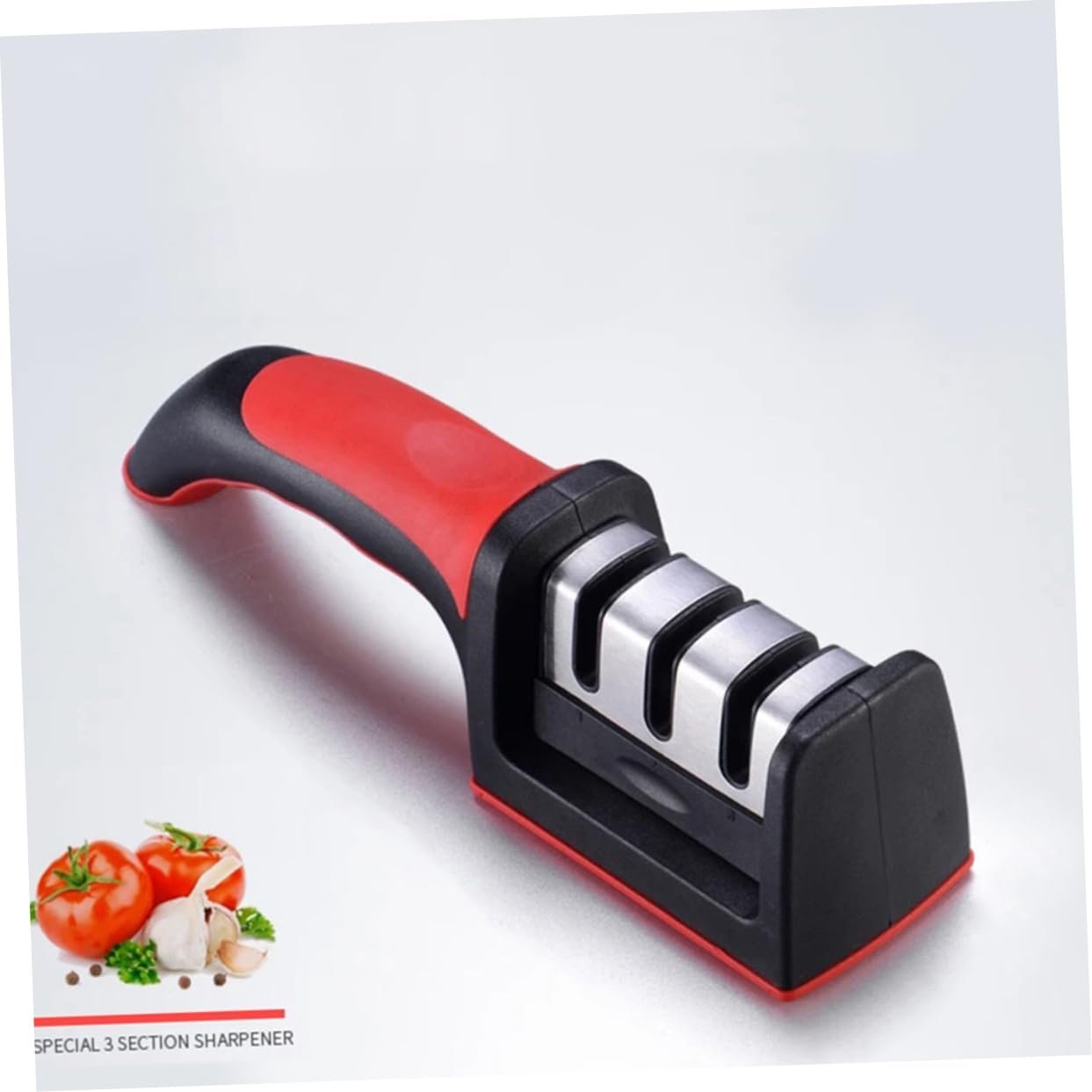 Точилка для кухонных ножей 1 Piece трехступенчатая ручная Черная, фото №4