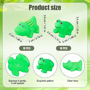 Игрушки для ванны Лягушка и Аллигатор Резиновые пищалки 20 шт Зеленый synthetic.ua - Фото 1