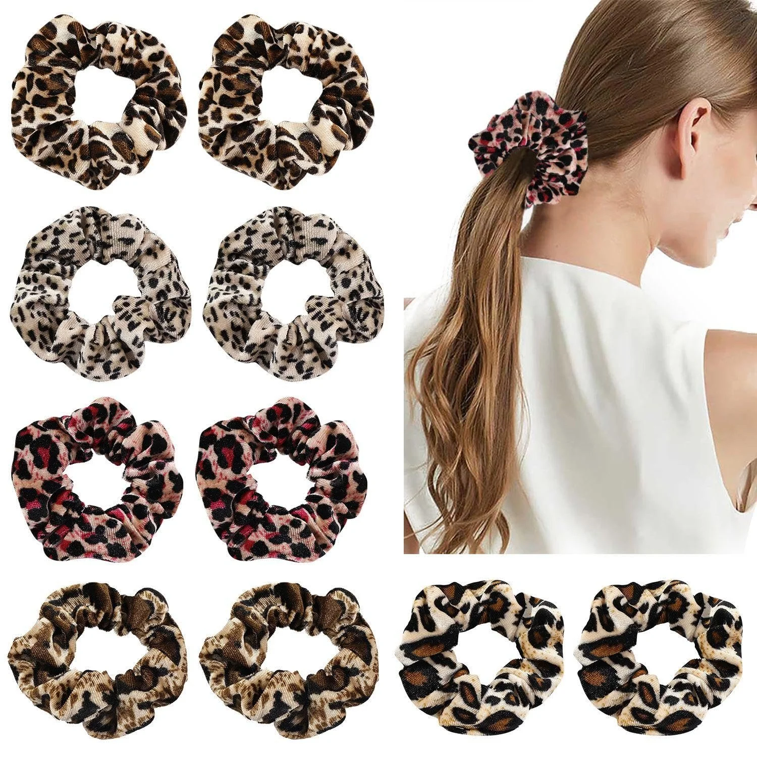 Резинка для волосся Леопардовий принт 10 шт, фото №1