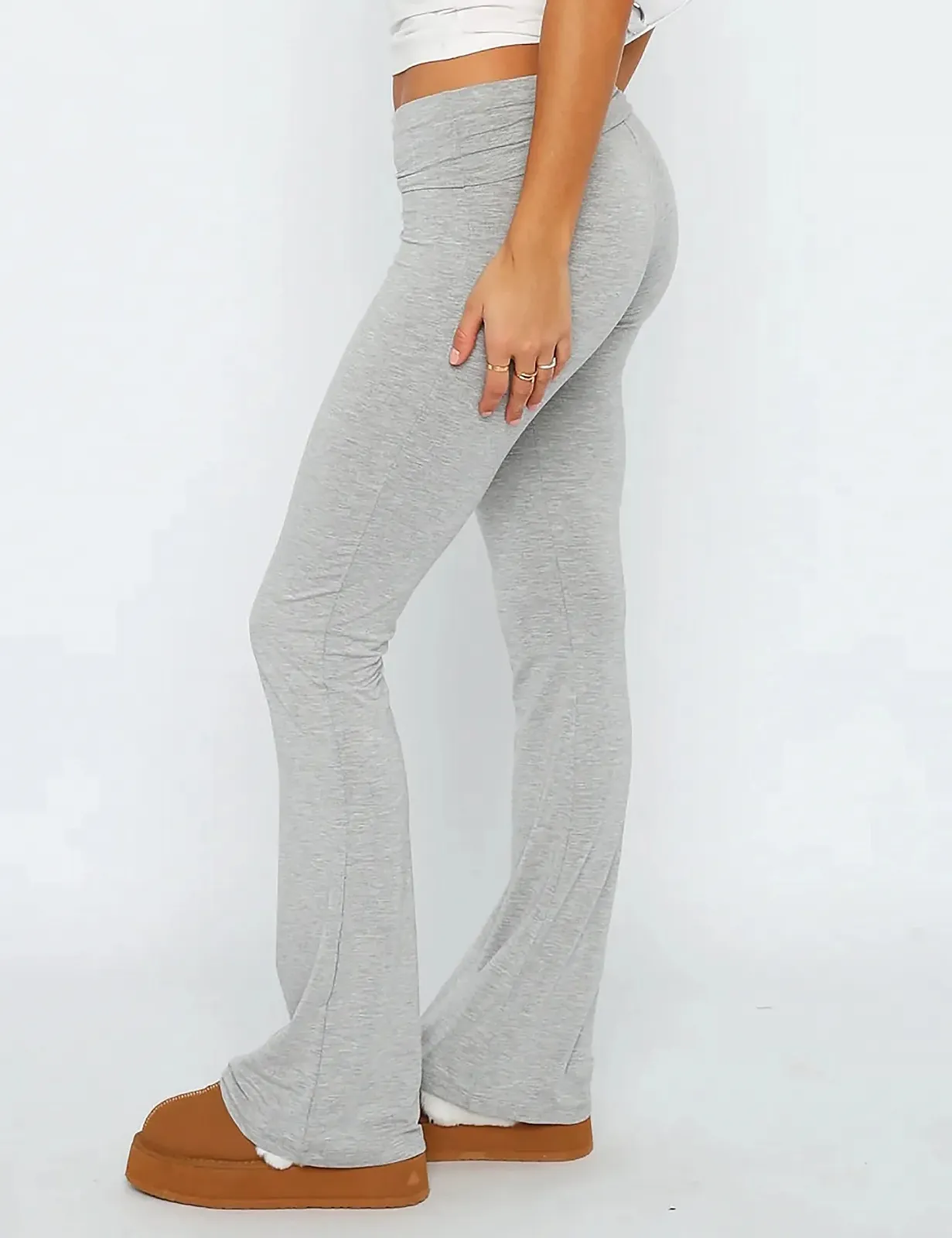 Брюки Betrodi Skinny Женские с низкой посадкой, расклешенные, эластичные, фото №4