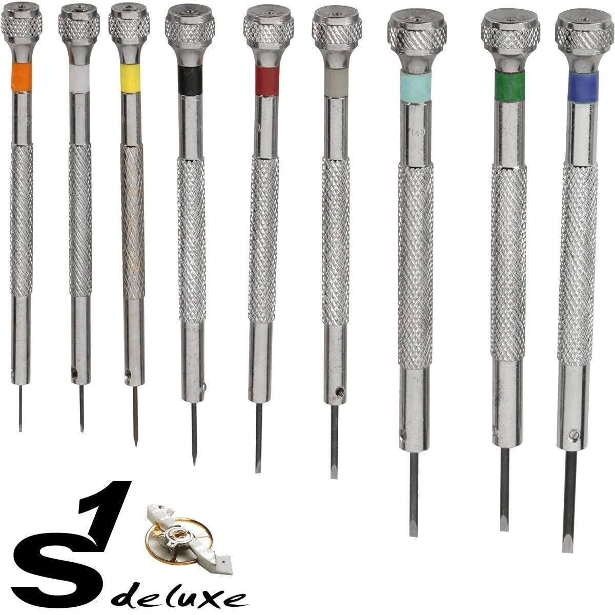 Набір викруток S1 DELUXE STAR XXL 9 шт для ремонту годинників у дерев'яній коробці, фото №6 Набір викруток S1 DELUXE STAR XXL 9 шт для ремонту годинників у дерев'яній коробці, фото №6