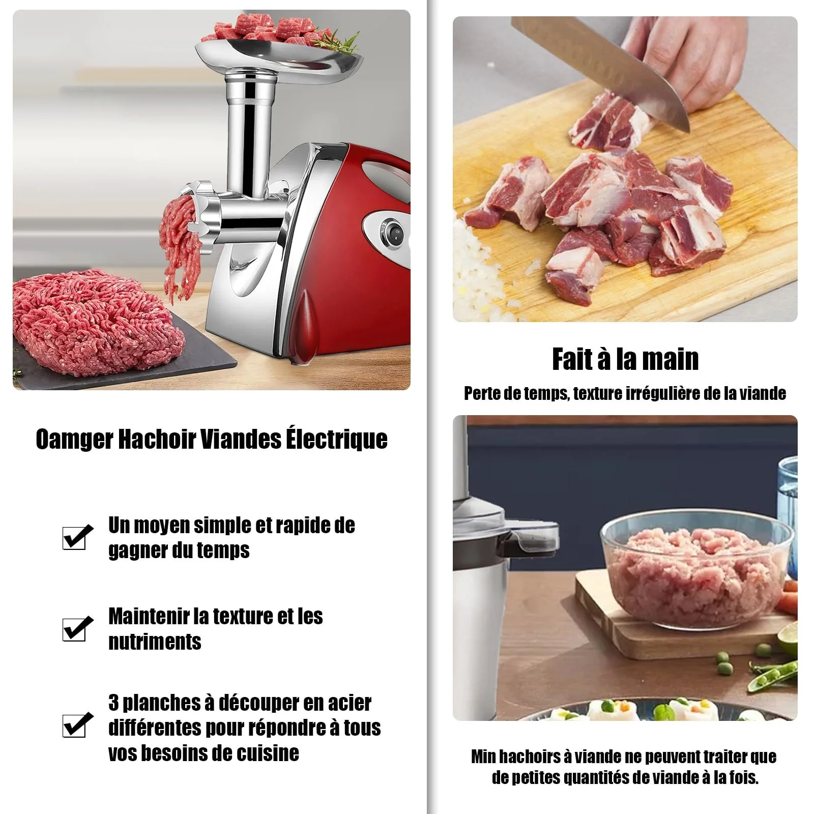 Электрическая мясорубка 2800 Вт 3-в-1 3 пластины 80 кг/ч Красный, фото №5 Электрическая мясорубка 2800 Вт 3-в-1 3 пластины 80 кг/ч Красный, фото №5