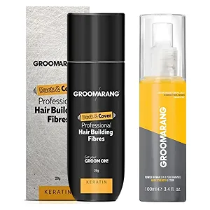 Волокна для волос Groomarang Keratin Hair Building Fibres для редеющих волос 28 г ПЛЮС Лосьон - Фото 1