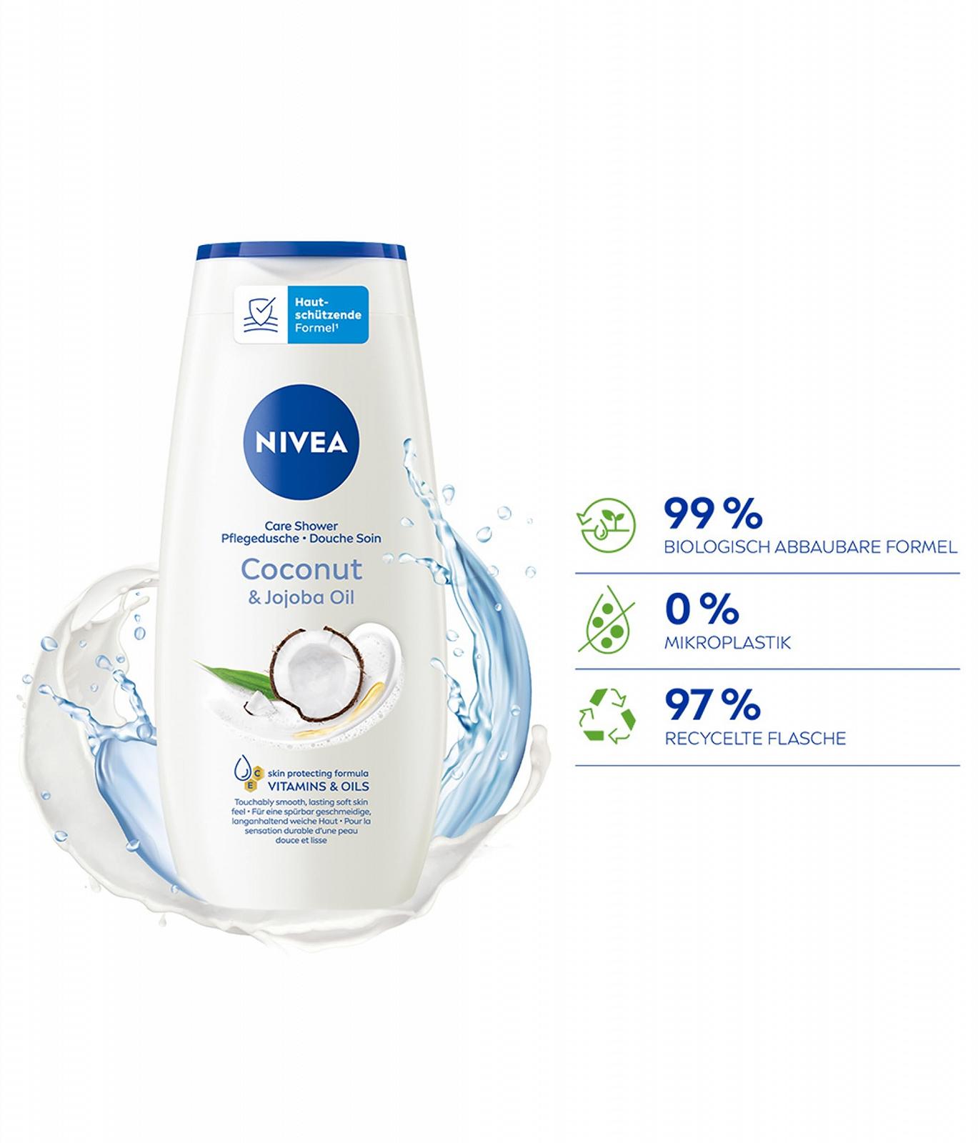 Гель для душа NIVEA Coconut & Jojoba Oil pH-нейтральный Увлажняющий 250 мл, фото №3