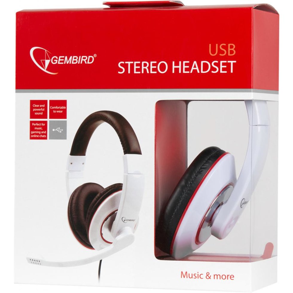 Наушники GEMBIRD MHS-001 White (MHS-001-GW), фото №2