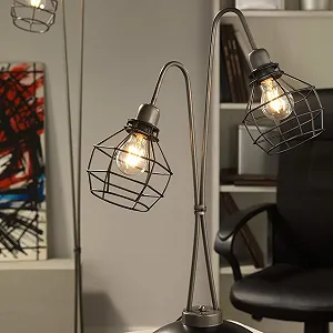 Настільна лампа ONLI на дві лампи Сіра та чорна synthetic.ua - Фото 1