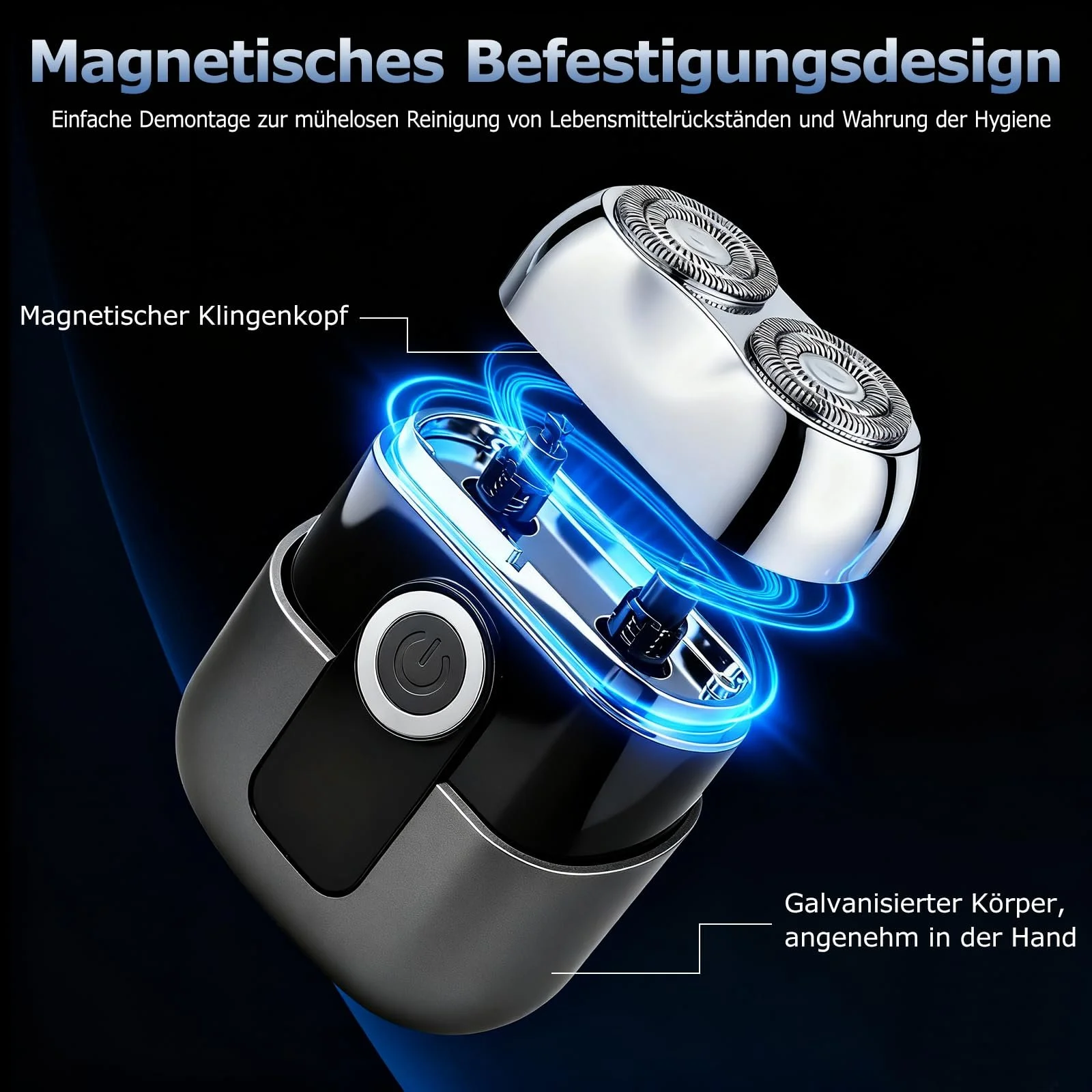 Міні-електробритва Travel Shaver IPX6 подвійна головка LED-дисплей USB-C Grey, фото №4 Міні-електробритва Travel Shaver IPX6 подвійна головка LED-дисплей USB-C Grey, фото №4