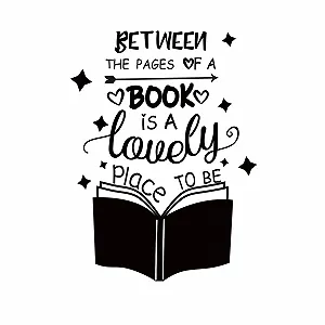 Наклейка на стіну SUPERDANT Book Theme Book Stars Pattern Inspirational Quotes Вінілова - Фото 1