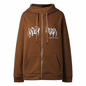 Худи Однотонный с принтом букв (осень/зима) 2025 - Фото 1