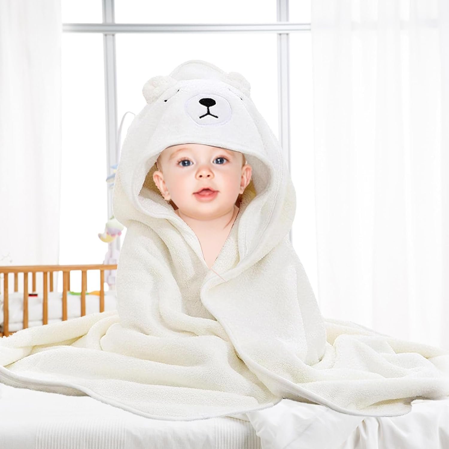 Полотенце с капюшоном Forhome 80 x 80 см, детское, 3 шт, полиэстер, унисекс, 0-5 лет, фото №5
