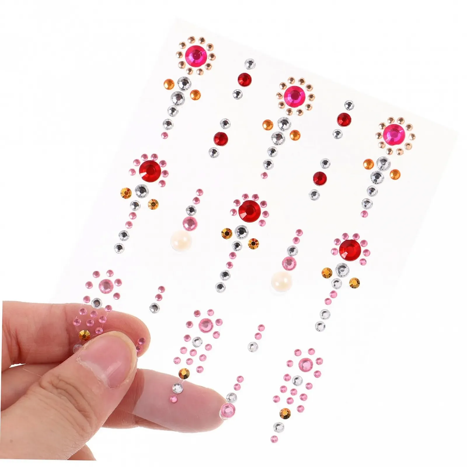 Наклейки Бриллианты для лица FOMIYES 6 листов, самоклеящиеся, хрустальные наклейки для рождественского декора, наклейки для ногтей, клей для лица, ювелирные изделия для лица, стразы для украшения, фото №4