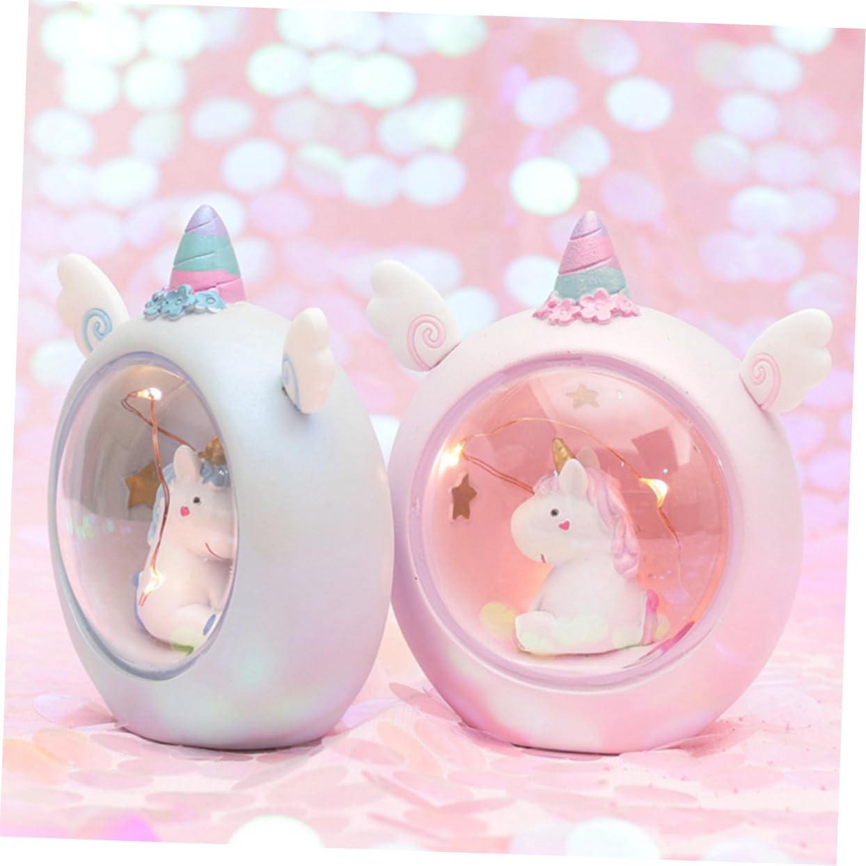 Ночник OSALADI Unicorn светодиодная Прикроватная настольная лампа Детская лампа Резиновая статуя настольная лампа Единорог Мультяшный ночник, фото №4