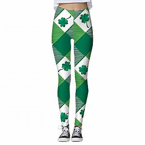 Легінси Фітнесні St Patrick's Day Irish Green Shamrock Floral Для жінок з високою посадкою, зручні Для бігу, кольорові колготки, еластичні костюми Для йоги, жіночі колготки synthetic.ua - Фото 1