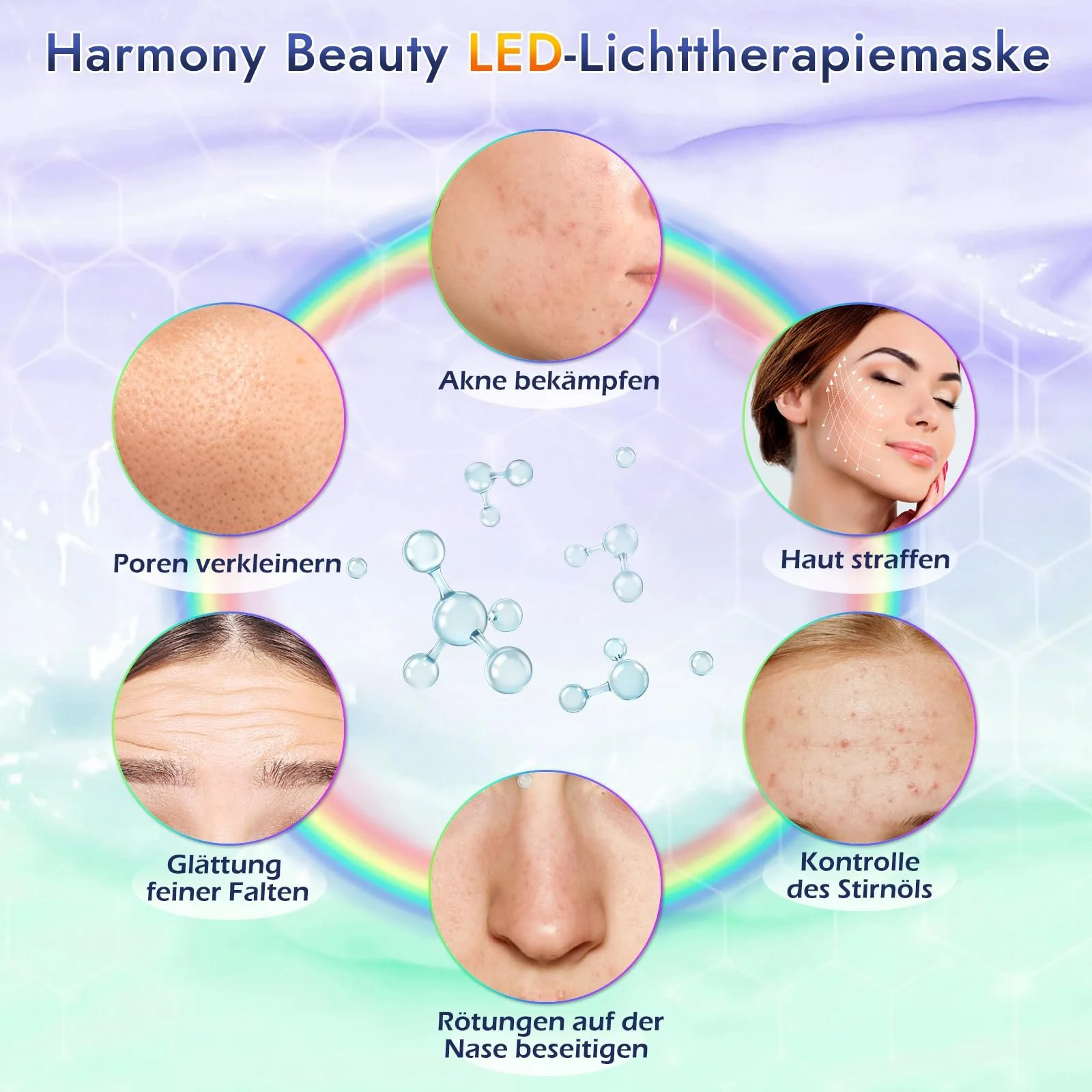 Маска Світлодіодна для обличчя 7-колірна з 270 світлодіодами White, фото №2