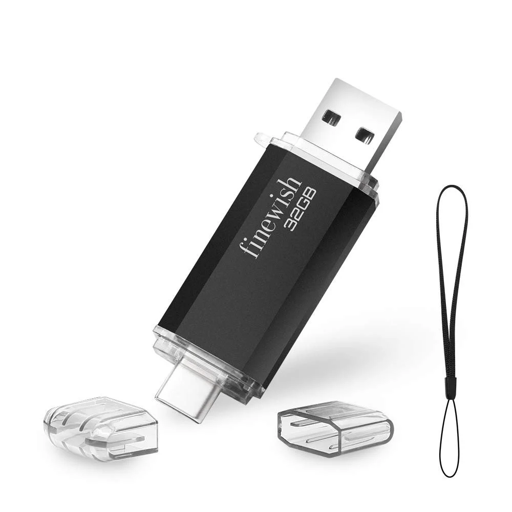 USB-флеш-накопичувач 32 ГБ 2-в-1 OTG USB 2.0 Type C Black, фото №1