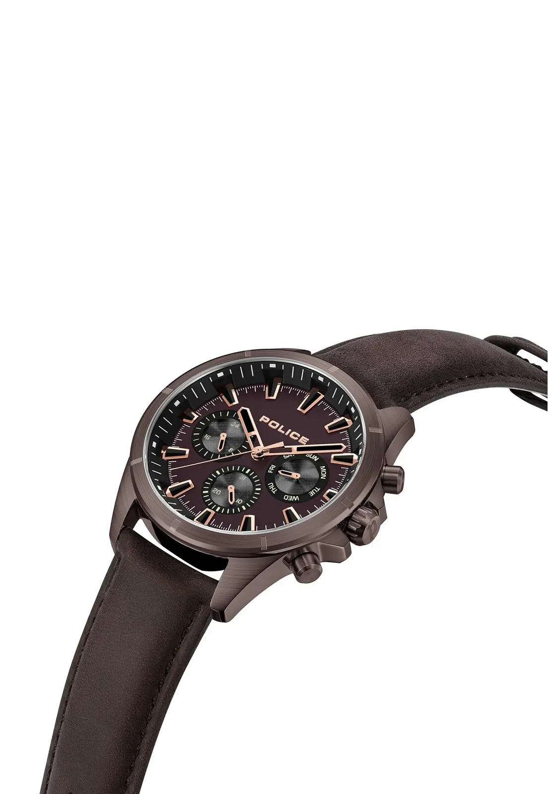 Часы Police Кварцевые Аналоговые Мужские Ремешок Кожаный PEWJF0005802 Коричневый Modern, фото №2