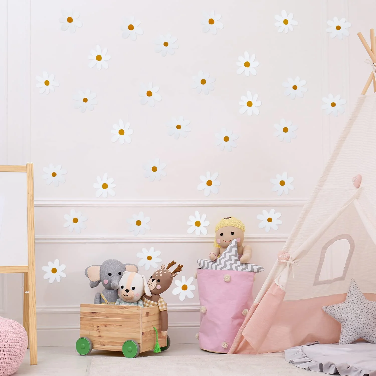 Наклейки на стіну Ромашки 36 шт. Білі, фото №7