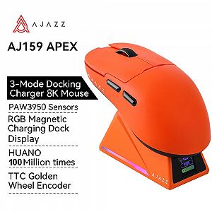 Миша AJAZZ AJ159 APEX Orange PAW3950 DPI 42K Док-станція з екраном - Фото 1