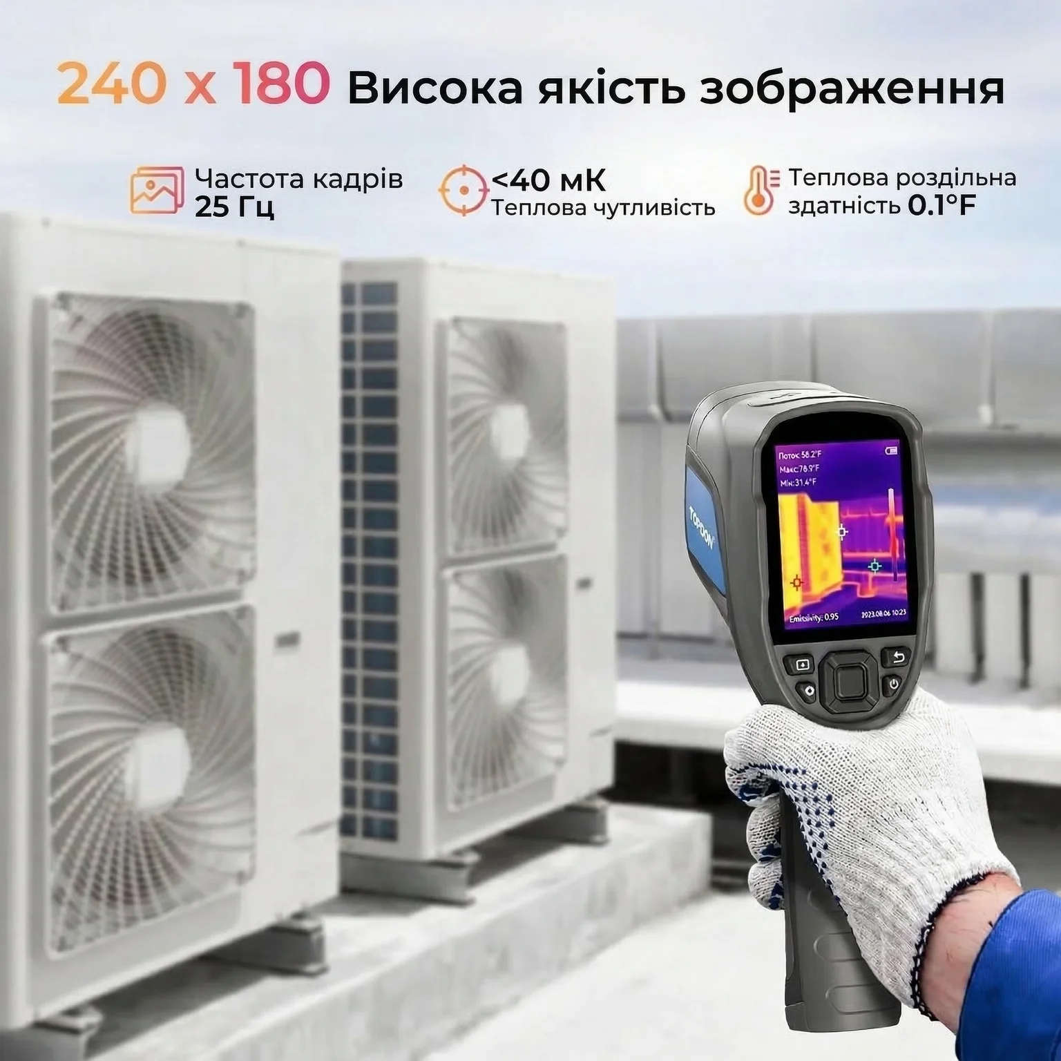 Тепловизионная камера TOPDON TC004 Lite 240 х 180 40mk 25Hz Черная, фото №2