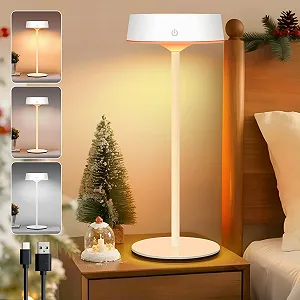 Настільна лампа Rosnek LED бездротова на сонячній батареї IP67 3 колірні температури Біла - Фото 1