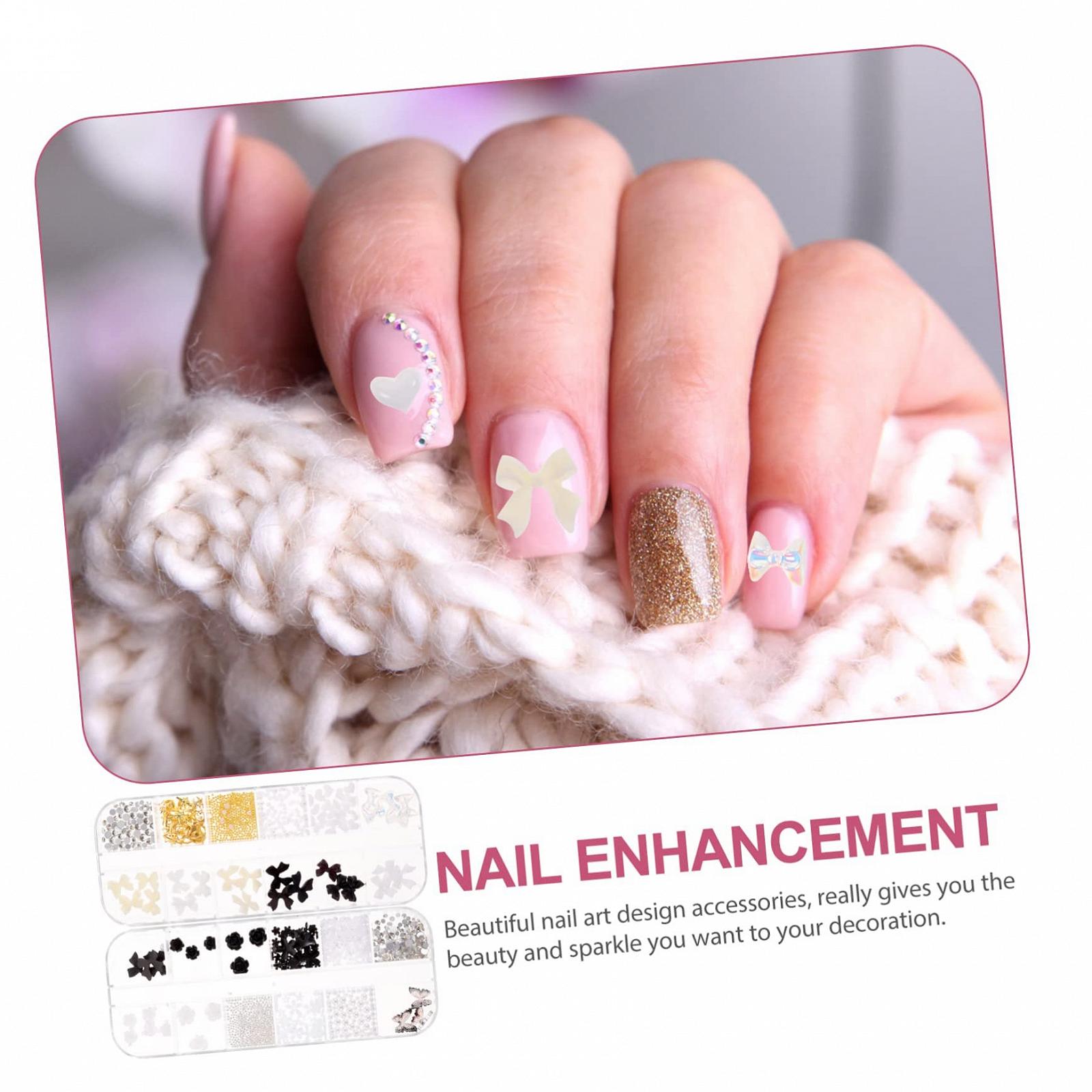 Украшения для ногтей Стразы MERRYHAPY с серебряными бусинами, аксессуары для самостоятельного создания маникюра, подвески для украшения ногтей, цветы для ногтей, фото №4