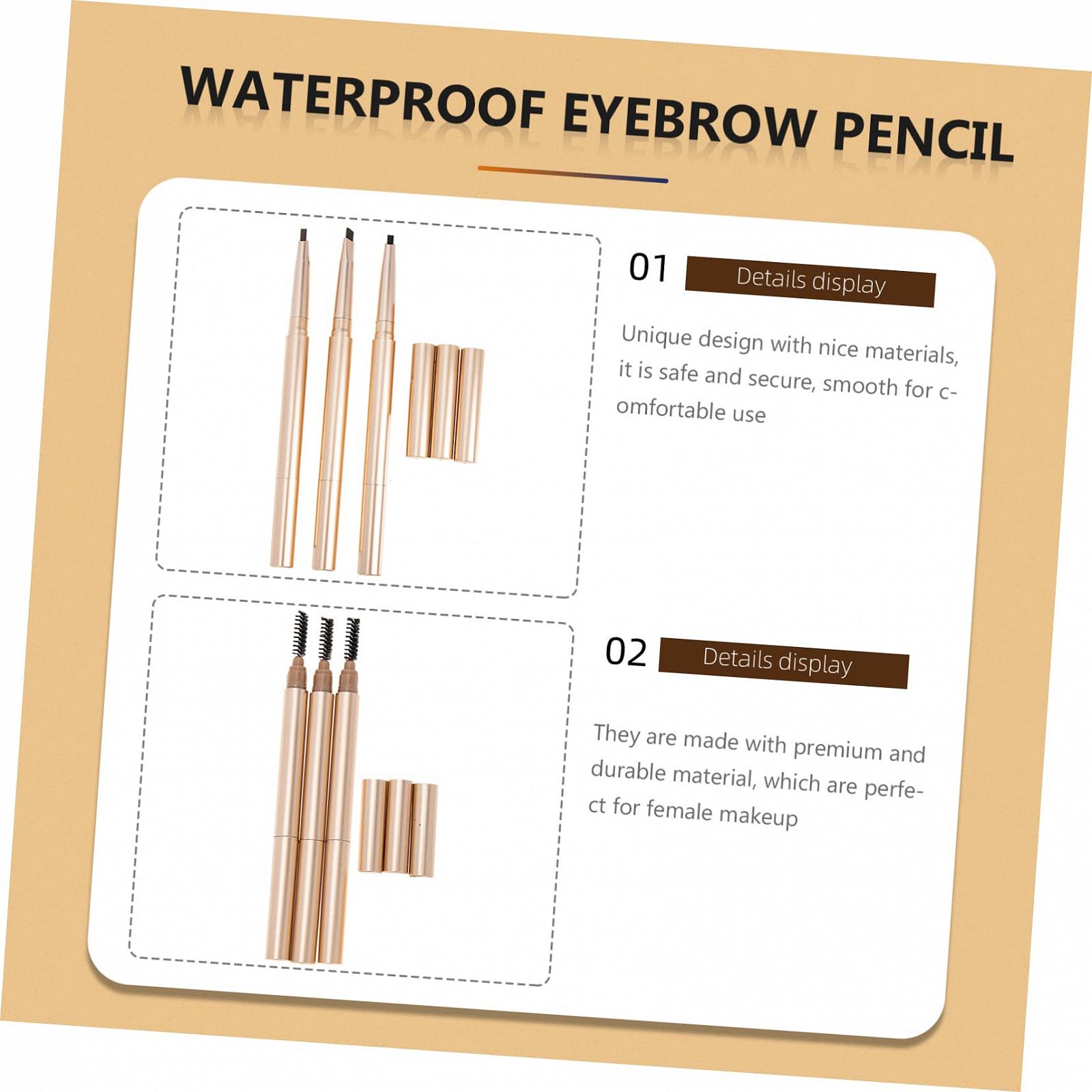 Олівець для брів POPETPOP 3st Двосторонній Чорний, фото №6