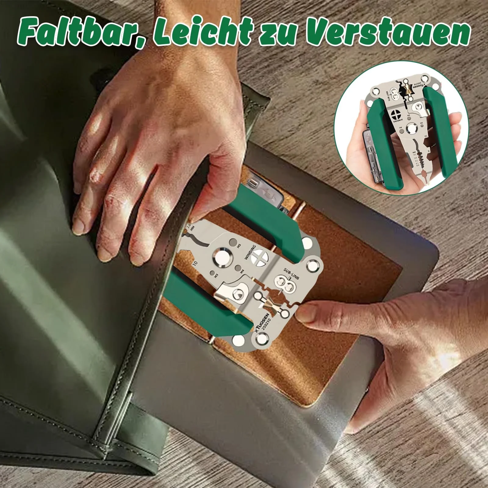 Плоскогубцы электрика с тестером напряжения Многофункциональные металлические Зеленый, фото №5