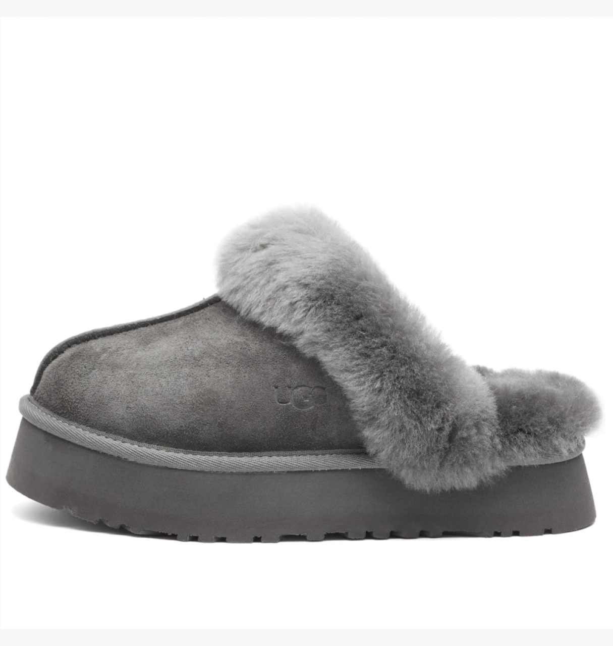 Тапочки UGG Disquette Slipper серые размер 38, фото №3