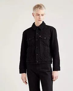 Женская джинсовая куртка LEVIS EX BF SHERPA TRUCKER Yes Black - XXS - Фото 1