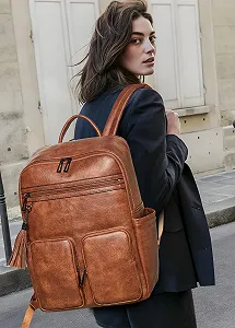 Рюкзак для ноутбука Shrrie 16" екошкіра жіночий synthetic.ua - Фото 1