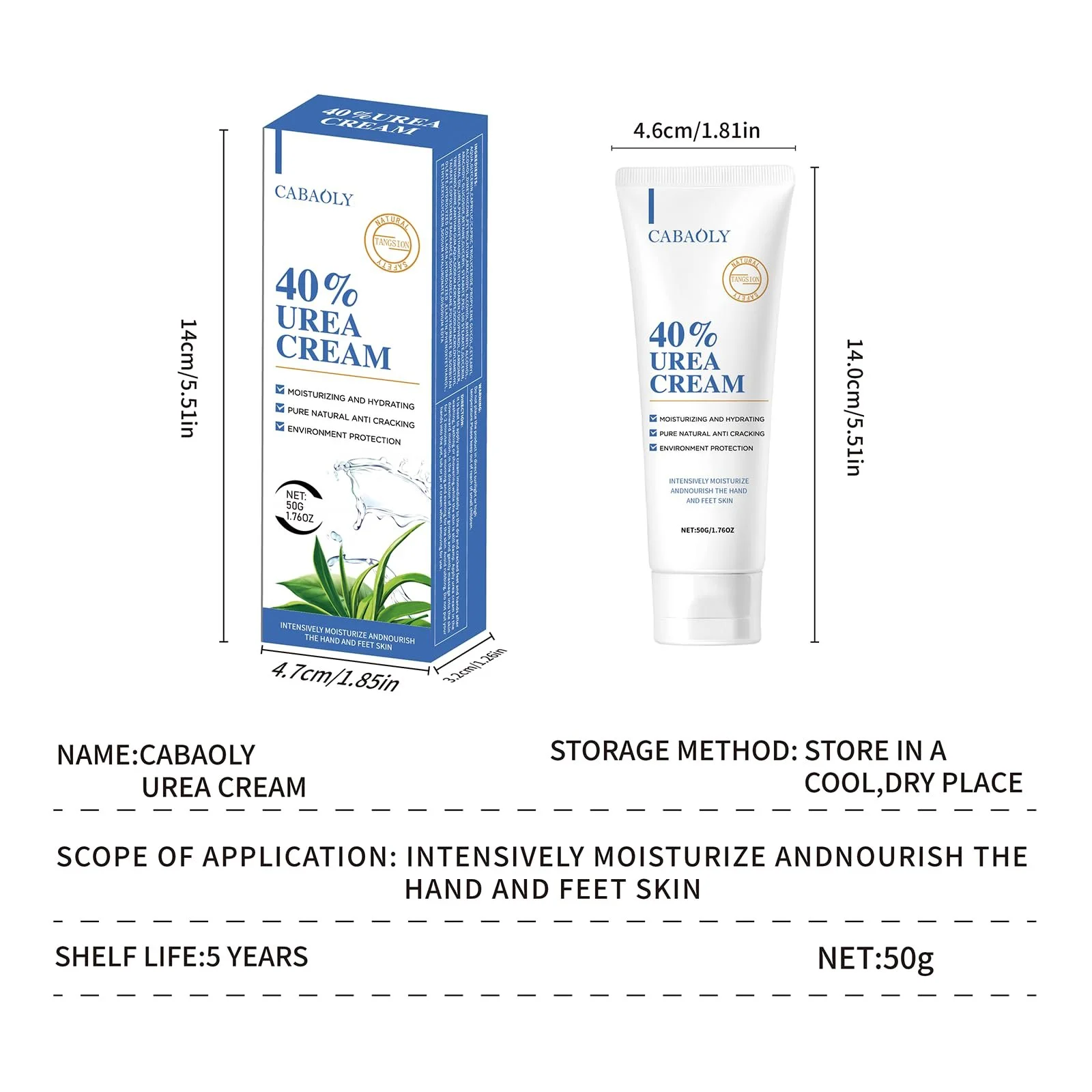 Крем для ног и рук Urea 40% для сухой и потрескавшейся кожи 50 г, фото №8