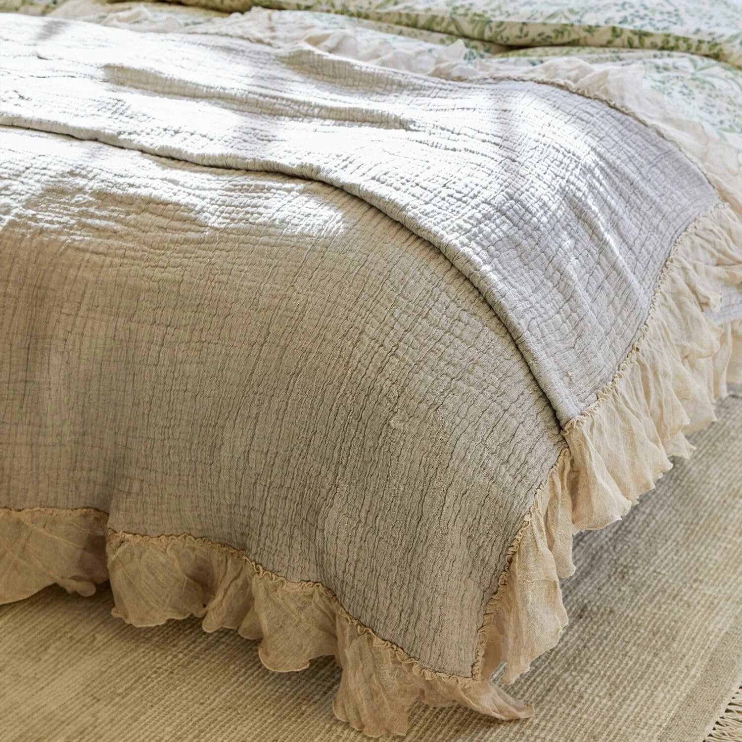 Покрывало Loberon Клетчатый Серый Лён, фото №2