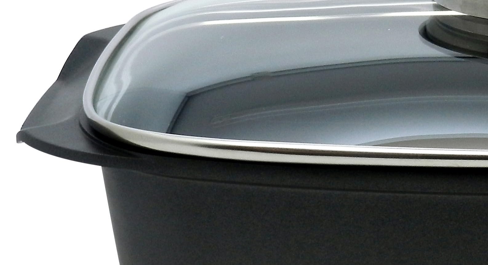 Жаровня ELO Alucast 32 см со стеклянной крышкой и арома-ручкой антипригарное покрытие ELODUR Select для индукции черная, фото №3