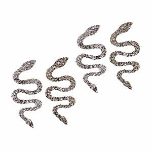 Украшение для ногтей в виде змеи 4 шт Стразы для ногтей Самодельный декор для ногтей Женские элегантные аксессуары для ногтей - Фото 1